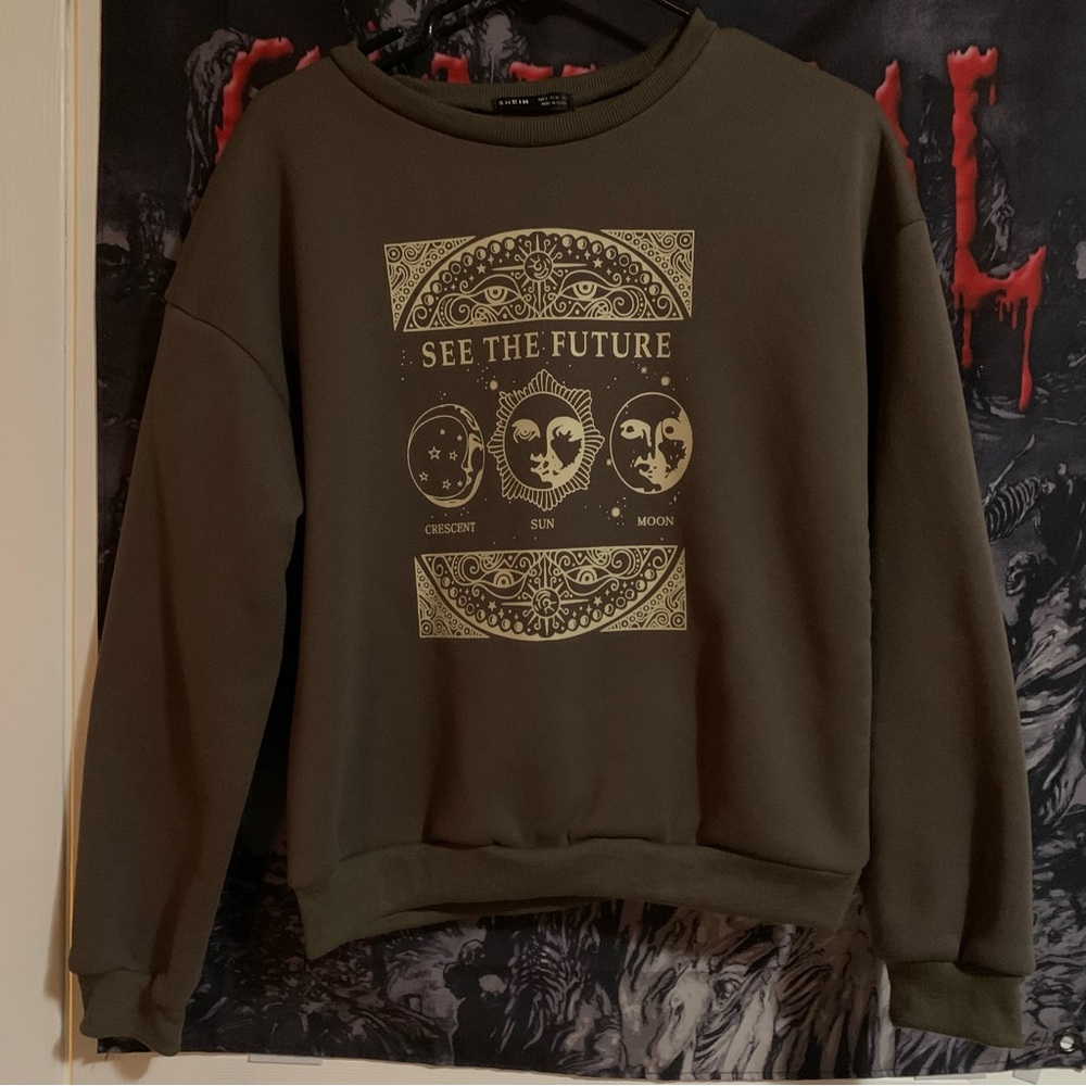 See The Future Sun + Moon Crewneck Sweater | Shein